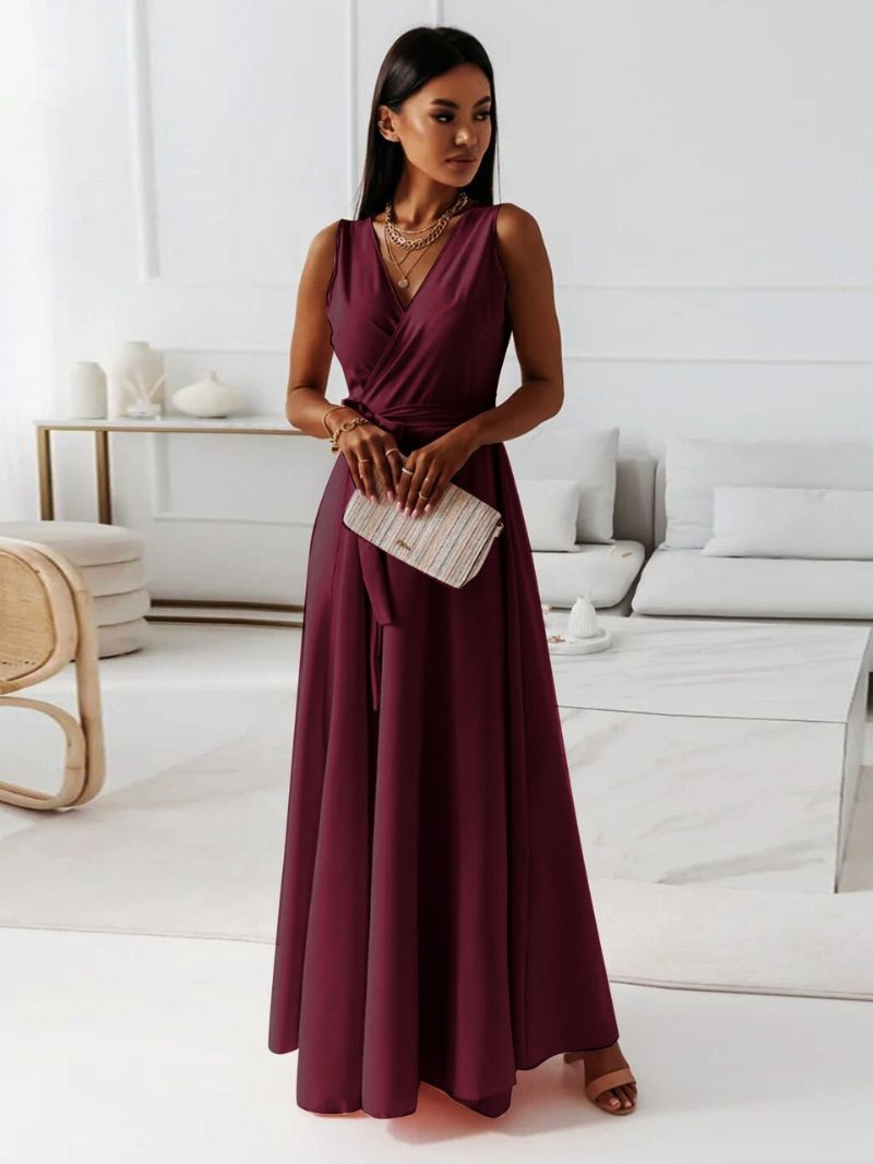 Damen V-Ausschnitt Kleid