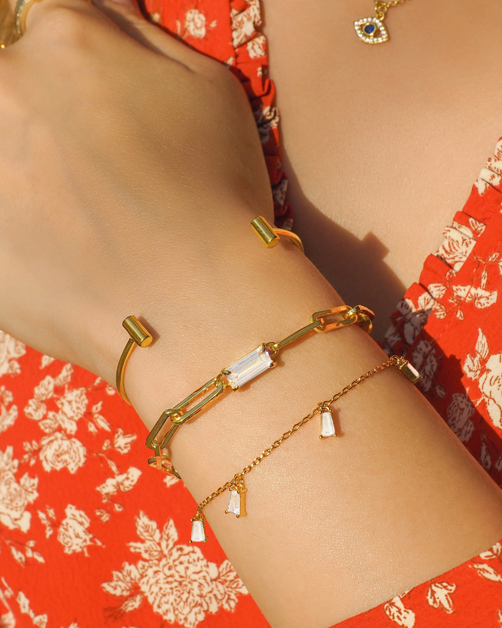 Luxe Chloe Kristall Gold Kette Armband | Shop Nory