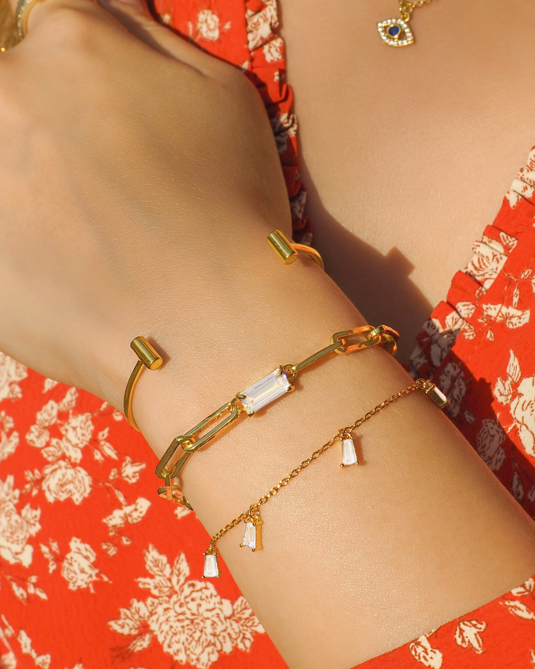 Luxe Chloe Kristall Gold Kette Armband | Shop Nory