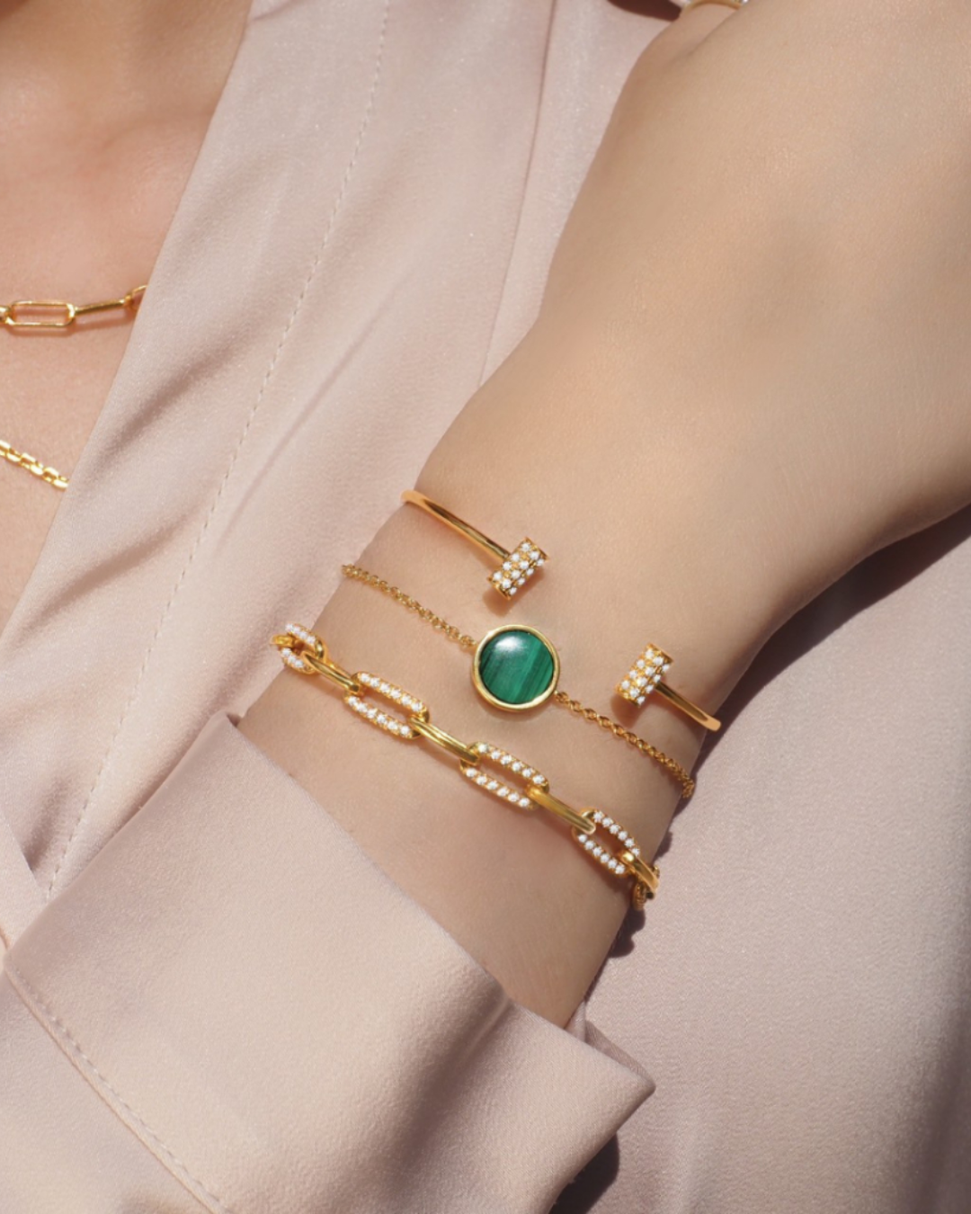 Luxe Kyla Kristall Goldkette Armband | Shop Nory