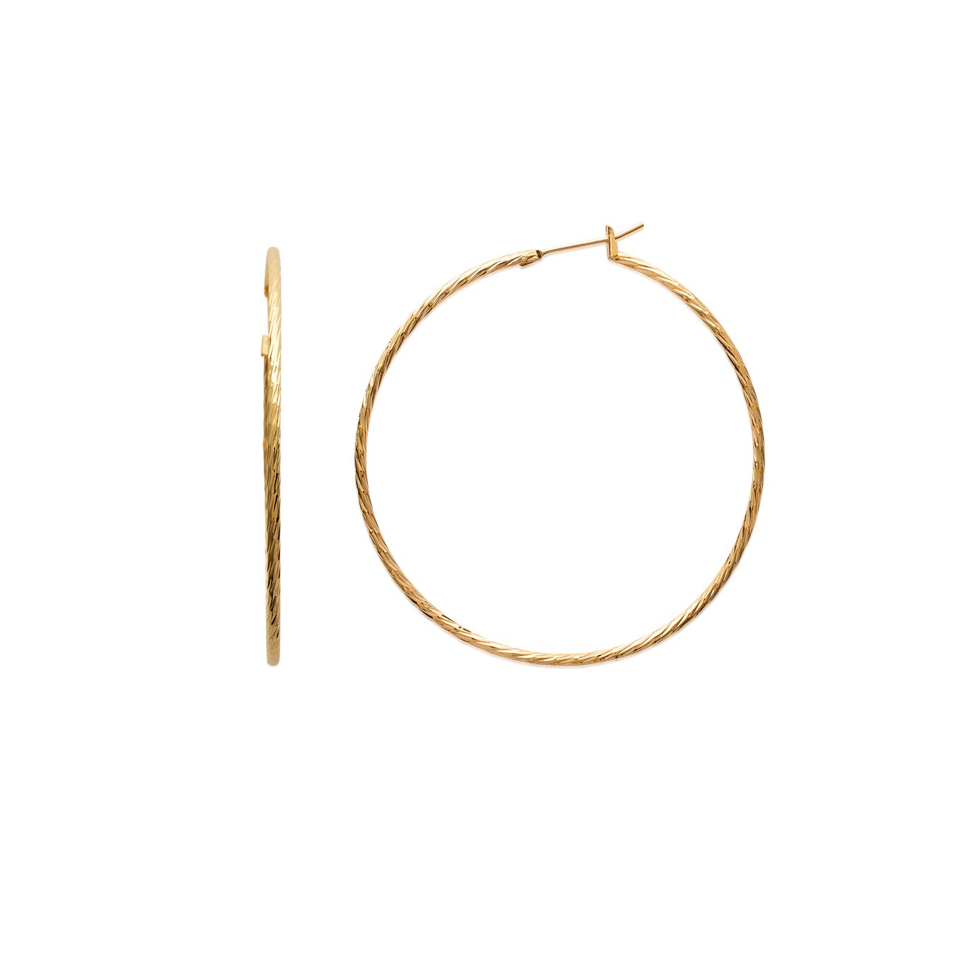 Gedrehte diamantierte Creolen - 18Karat vergoldet | Shop Nory