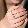 Rosafarbener Morganit-Verlobungsring, Prinzessin-Diana-Replika-Ring | Shop Nory