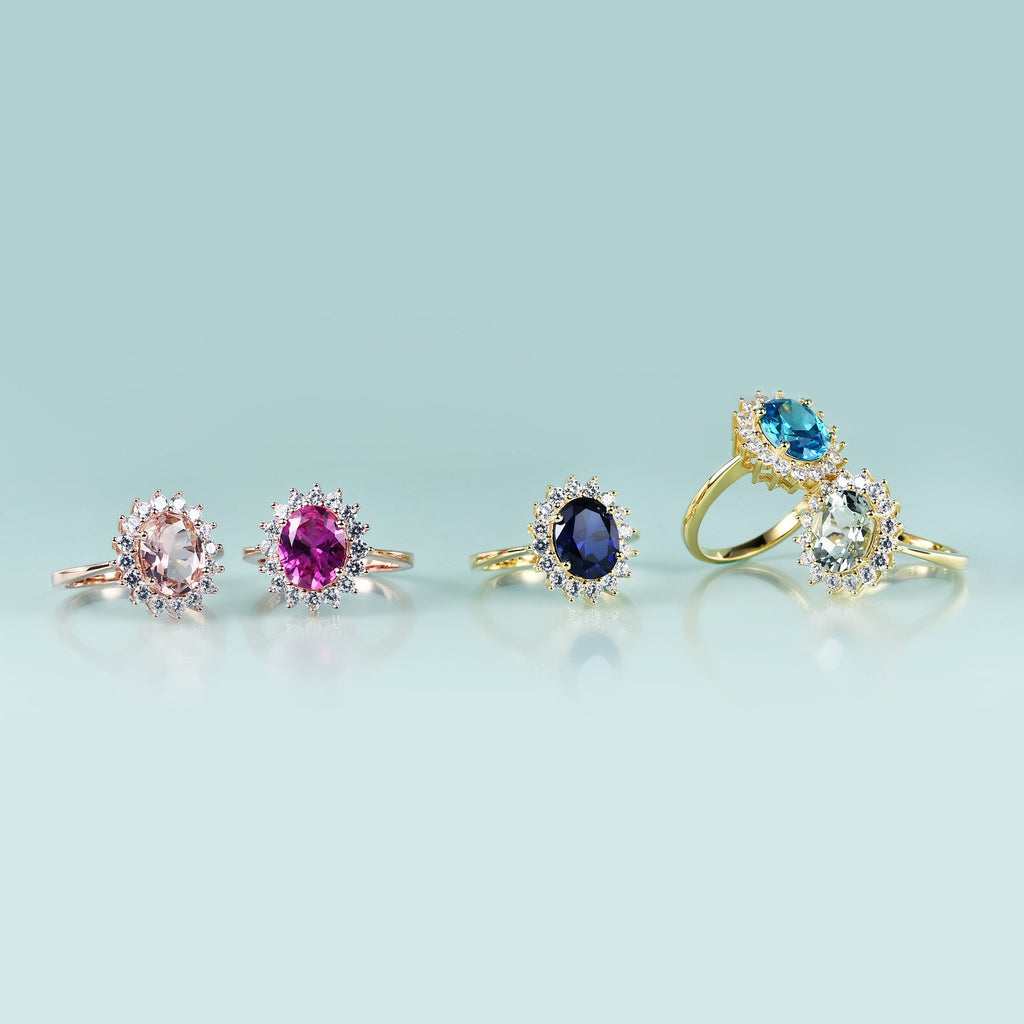 Rosafarbener Morganit-Verlobungsring, Prinzessin-Diana-Replika-Ring | Shop Nory