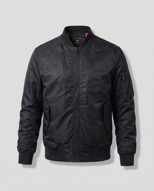 Herren Leichtgewicht Nylon Aviator Bomber mit Arm-Tasche und Zwei-Wege-Reißverschluss Shop nory