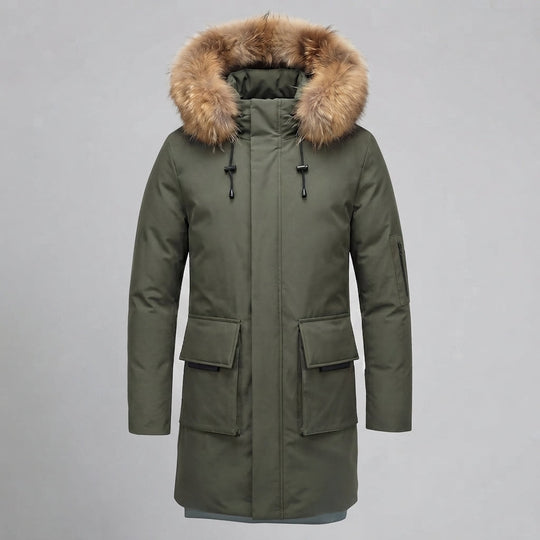 Herrenmode Winterjacke mit Kunstfellkragen Shop Nory
