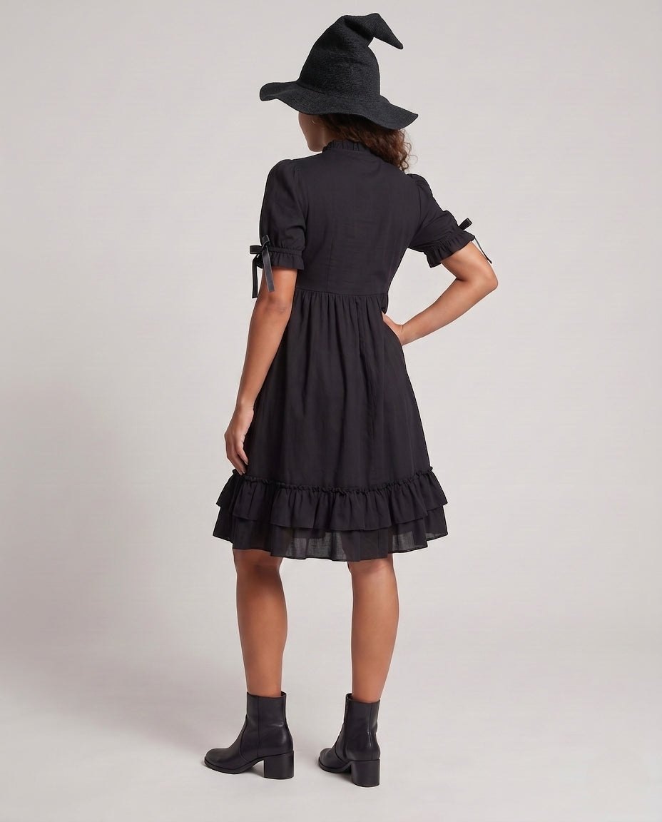 Damen verspieltes Rüschendetail Kleid Shop Nory
