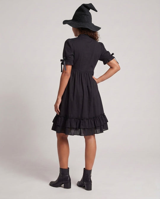 Damen verspieltes Rüschendetail Kleid Shop Nory