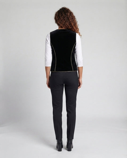 Damen Elegantes Samt-Weste mit Knopfdetails Shop Nory