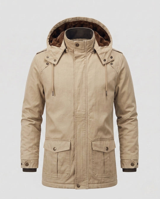 Herren-Feldparka im Canvas-Look mit wärmendem Teddy-Fleece-Futter und Utility-Taschen Shop nory
