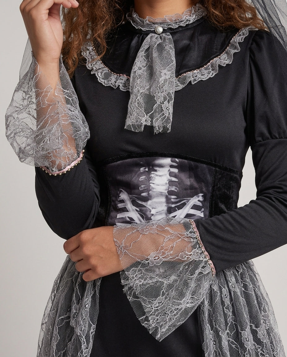 Damen Gruselige Geisterbraut mit detailliertem Spitzen-Skirt Shop Nory