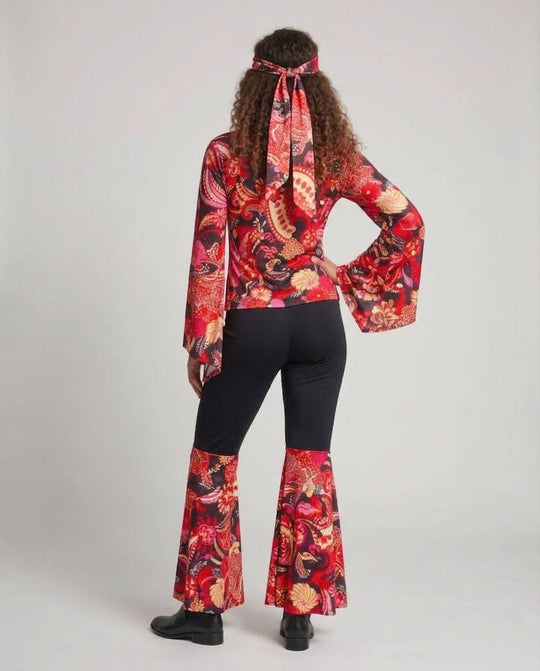 Damen Hippie Kostümset mit weitem Oberteil und Schlaghose Shop Nory