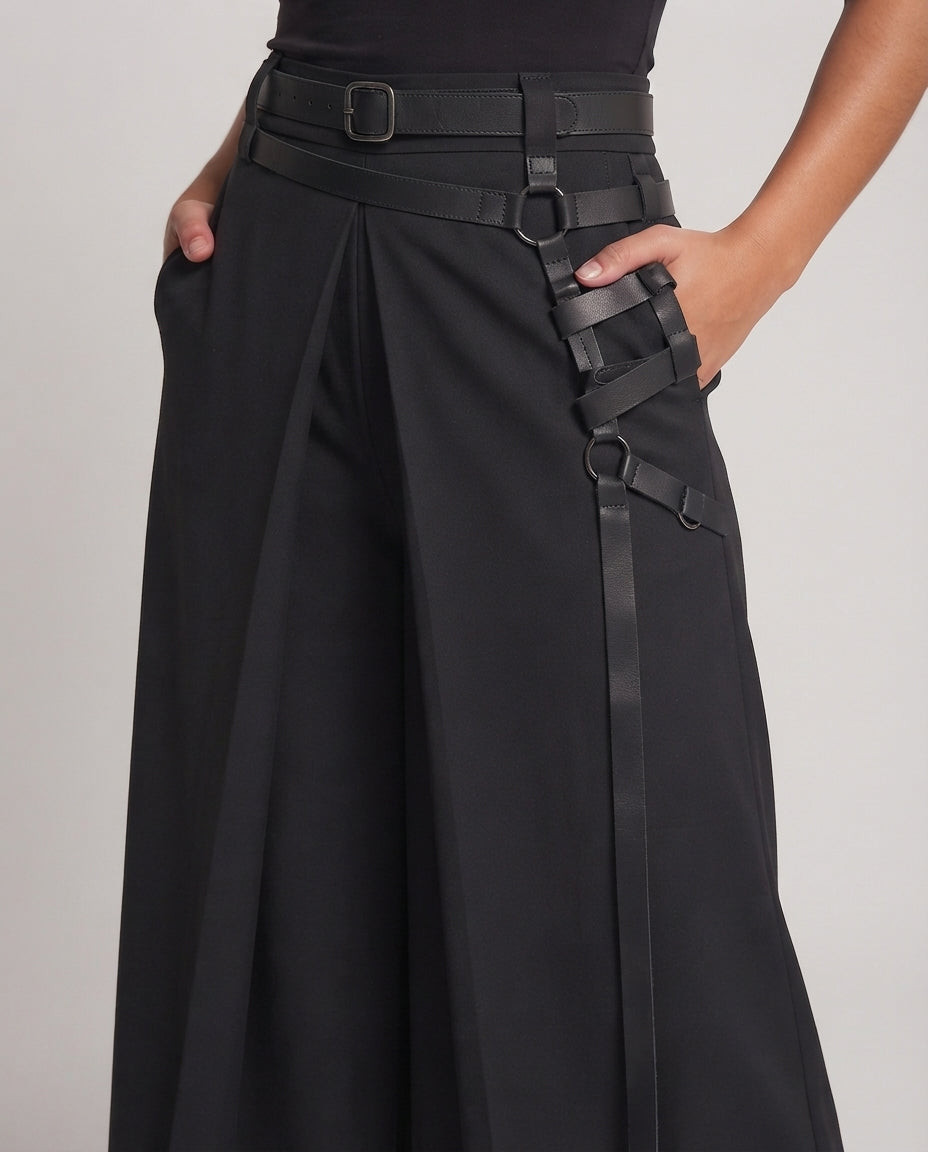 Damen modischer Rock mit dekorativen Schnallen und asymmetrischem Schnitt Shop Nory