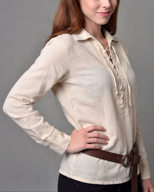 Damen Freizeit Langarmshirt mit Kordelzug Shop Nory