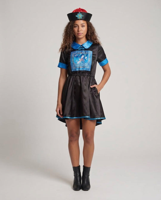 Damen Kostüm als traditionelle Märchenfigur mit schwingendem Rock und dekorativem Kragen Shop Nory