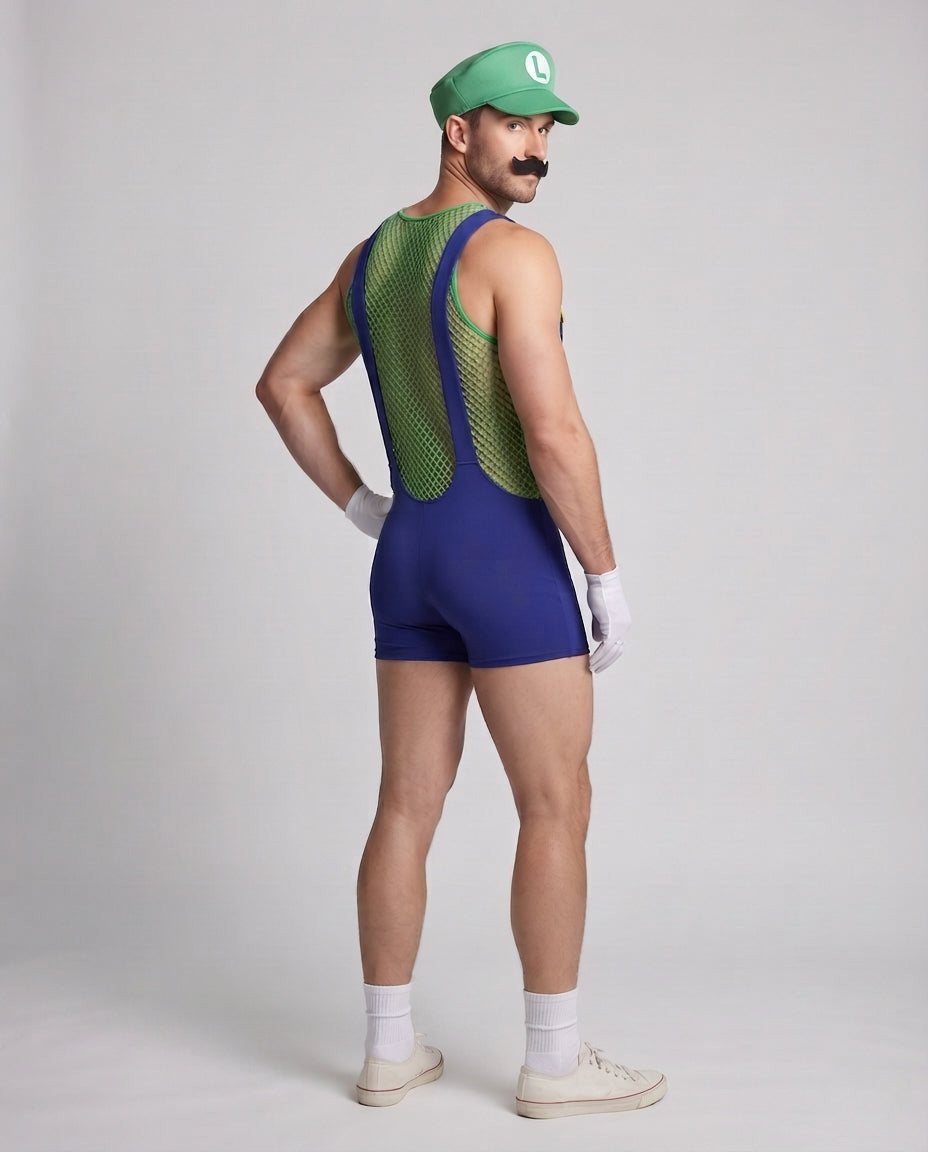 Herren Kostüm im Mario-Stil mit Netzdetails Shop Nory