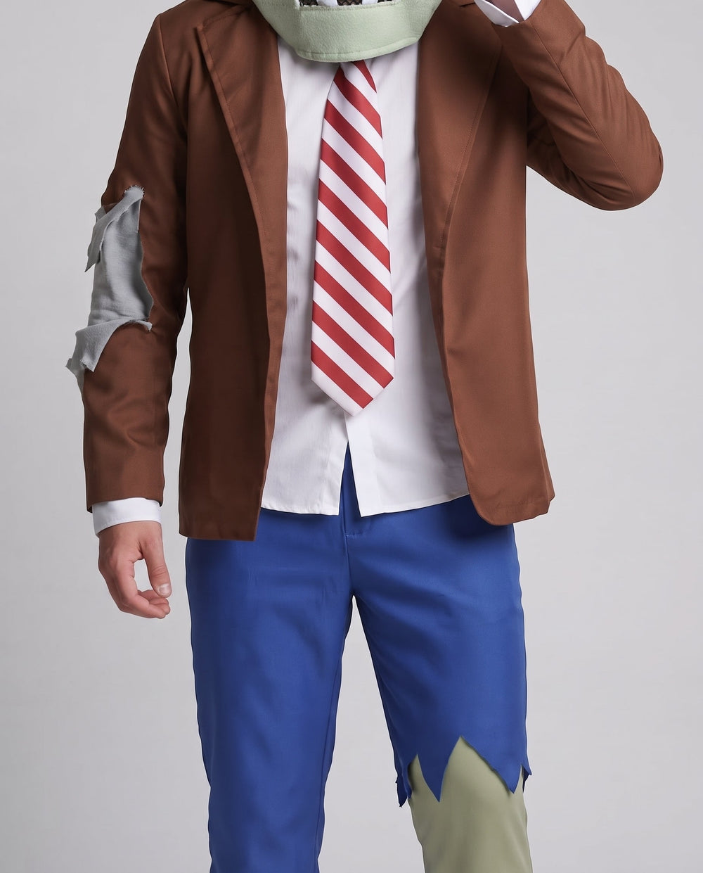 Herren Zombie Kostüm mit kreativem Kopfzubehör und zerrissenen Details Shop Nory