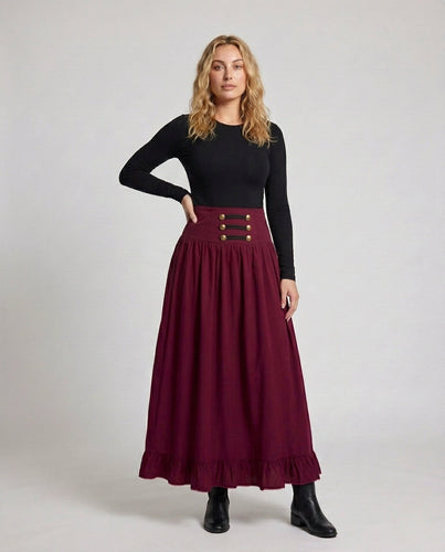 Damen Eleganter Hochzeitsrock mit Schnürung und Rüsche Shop Nory