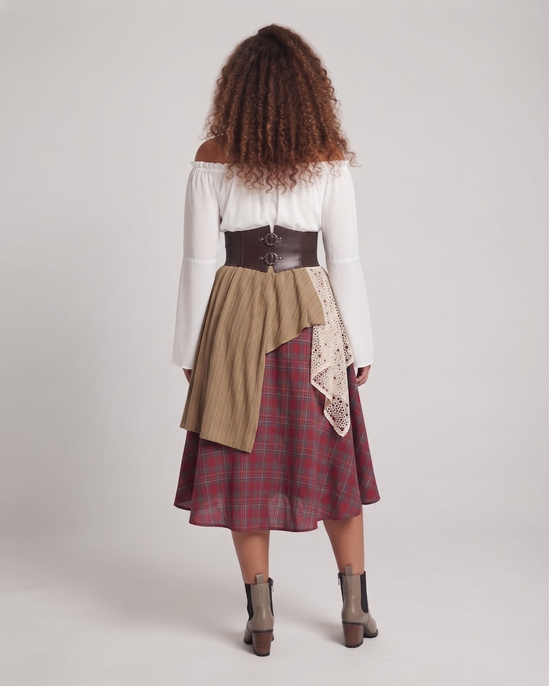Damen romantisches Maxikleid mit weiten Ärmeln und Taillen-Corsage Shop Nory