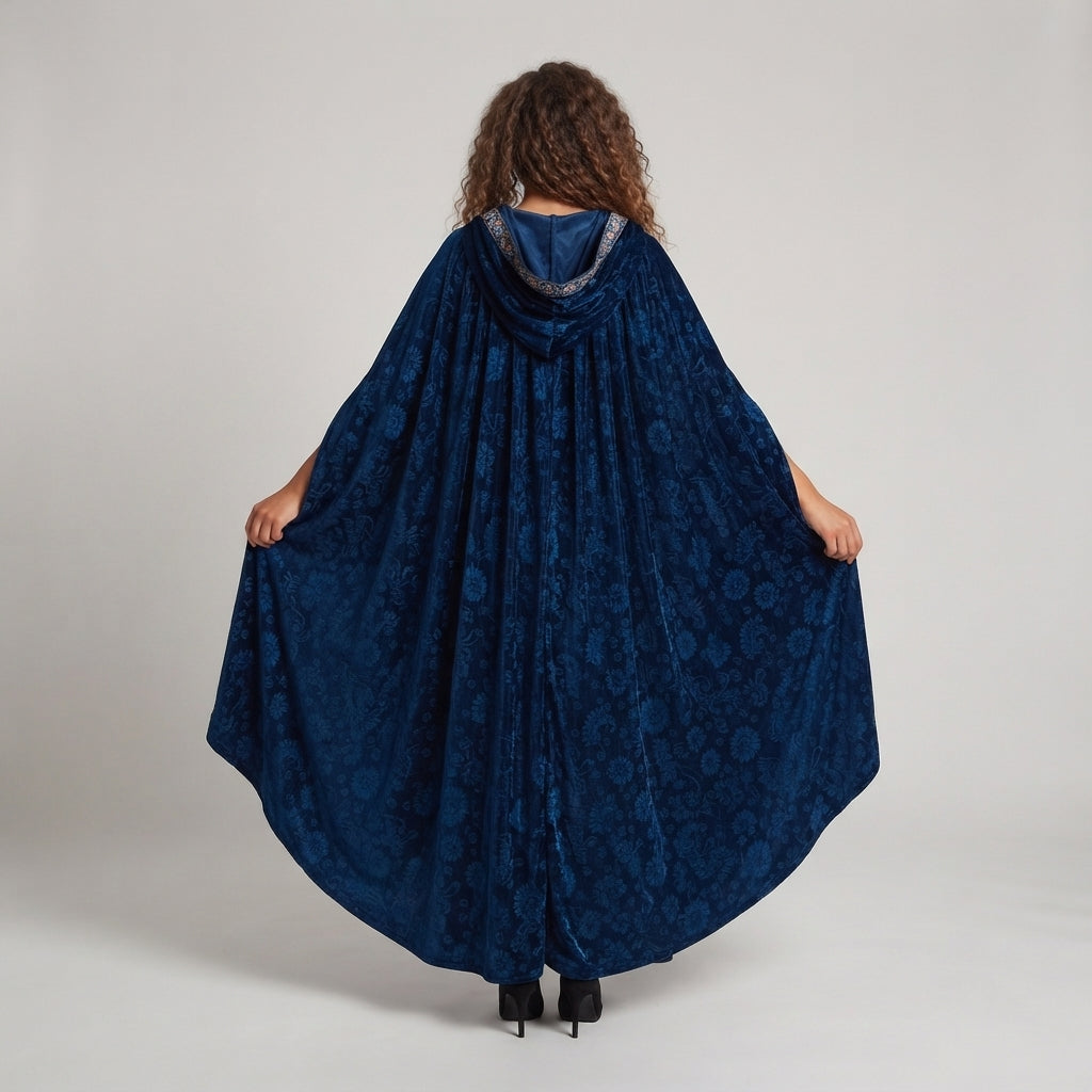 Damen mystisches Kapuzenkleid mit floralen Verzierungen Shop Nory