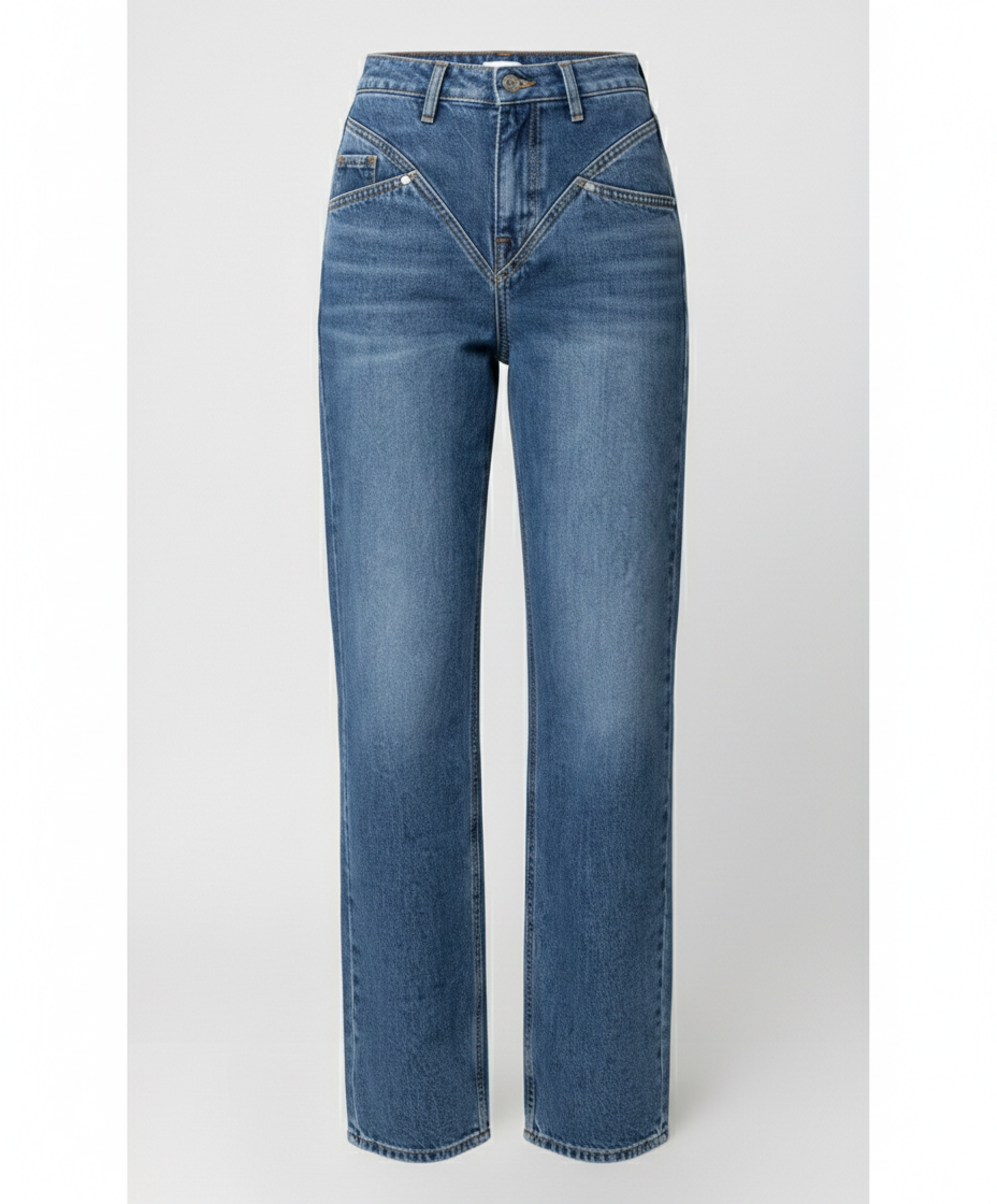 Damen hoch taillierte Vintage Jeans