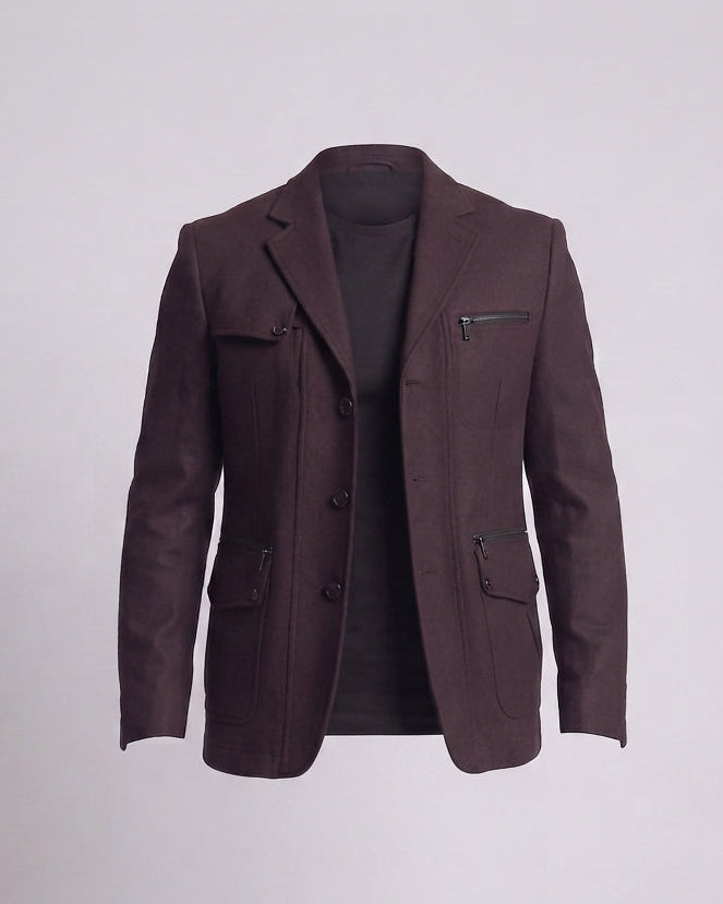 Herren Moderner City-Blazer mit Brustreißverschluss und Klapptaschen Shop Nory