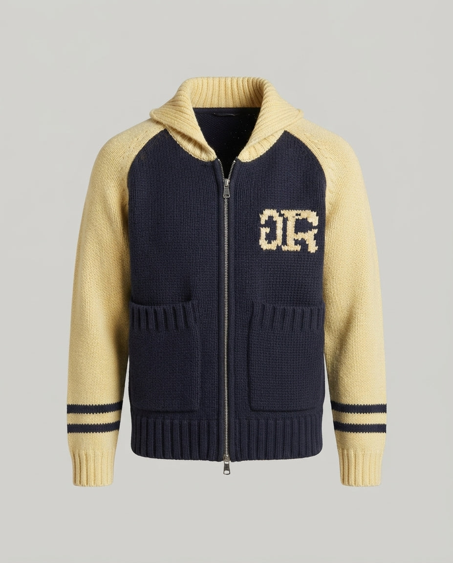 Damen Grobstrick-Kapuzencardigan mit Reißverschluss, aufgesetzten Taschen und Kontrastärmeln Shop Nory