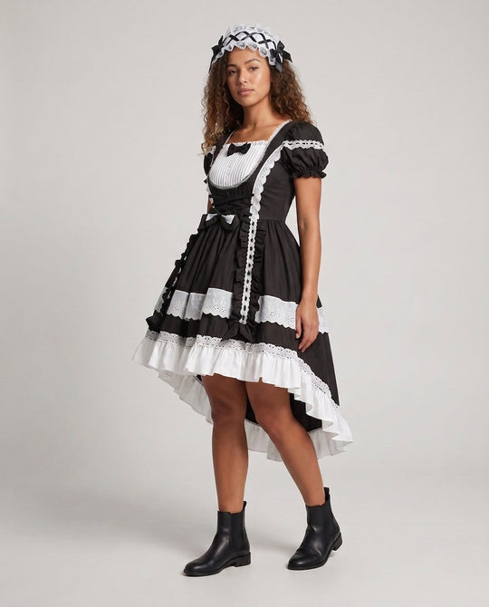 Damen Zeitloses Lolita-Kleid mit Rüschendetails und Puffärmeln Shop Nory