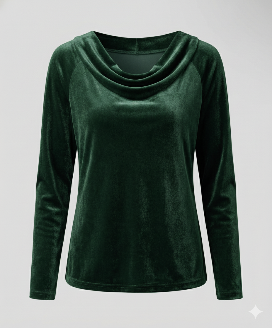 Elegantes Samtshirt Damen Lässig