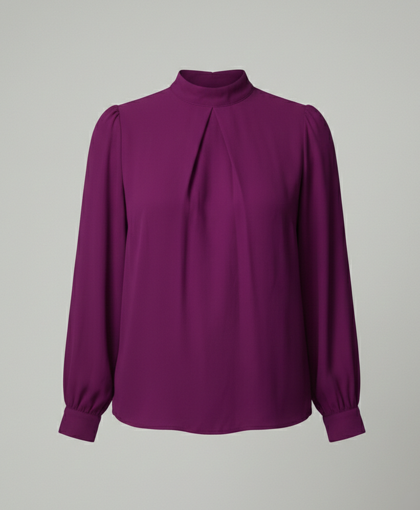 Damen elegante Bluse mit Stehkragen