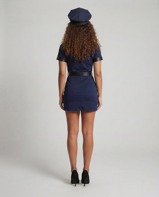 Damen Polizeiuniform-Kleid mit figurbetontem Schnitt und glänzenden Akzenten Shop Nory