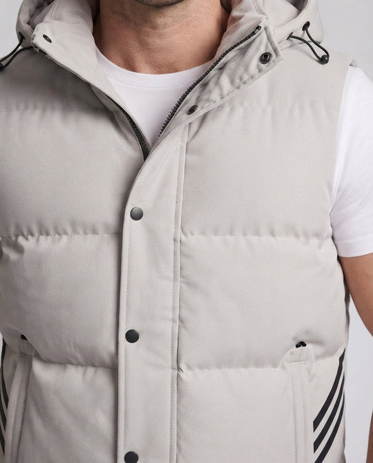 Herren gepolsterte Kapuzenweste mit thermischer Isolierung, Kordelzug und Seitenstreifen Shop nory