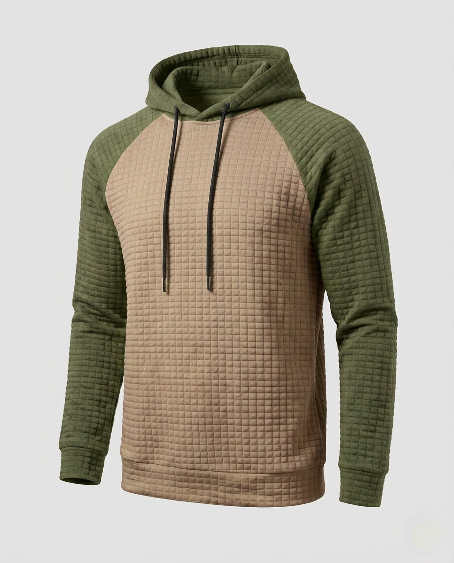 Herren Raglan Hoodie mit strukturiertem Waffel-Look und kontrastierenden Ärmeln Shop Nory