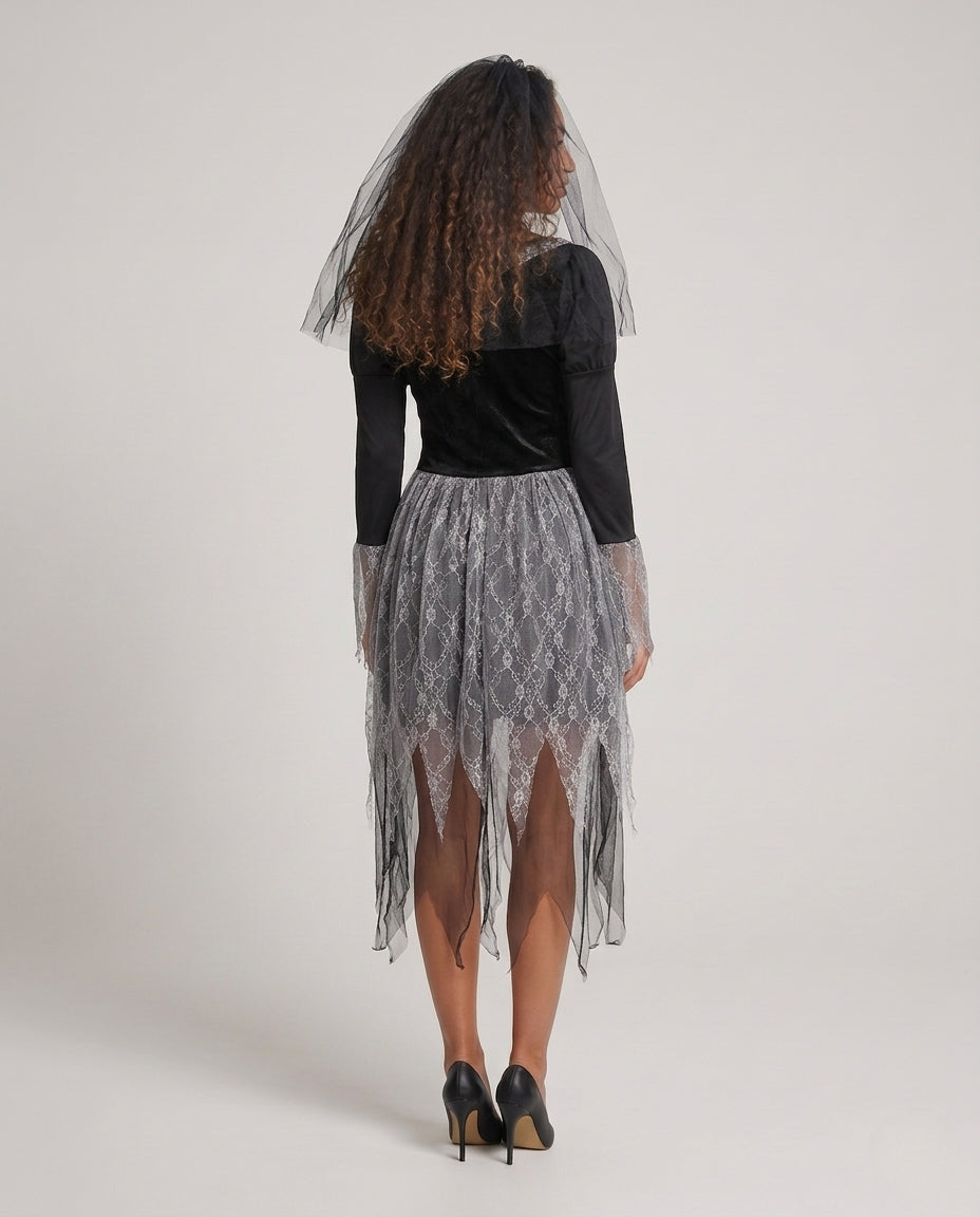 Damen Gruselige Geisterbraut mit detailliertem Spitzen-Skirt Shop Nory