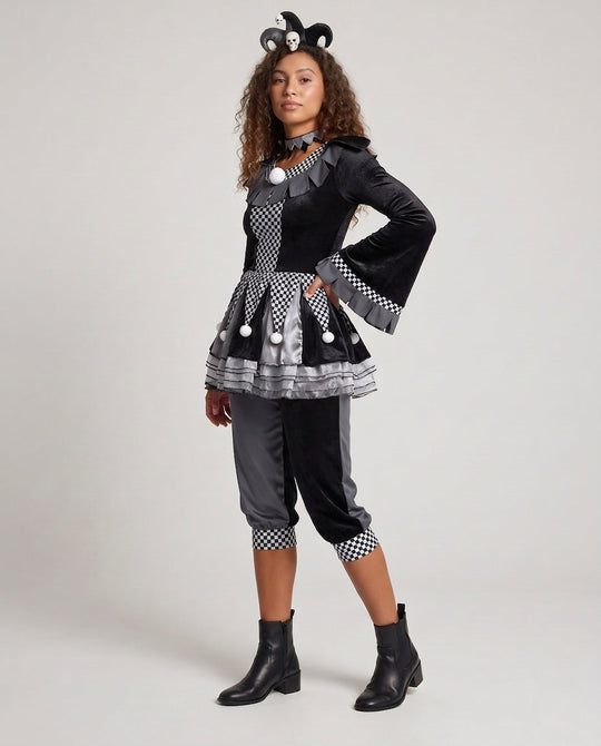 Damen Clownkostüm mit raffinierter Detailverarbeitung Shop Nory