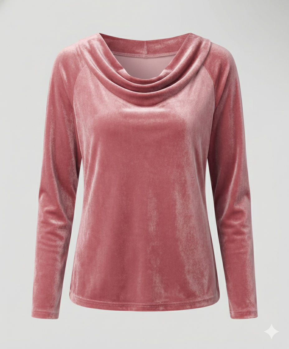 Elegantes Samtshirt Damen Lässig