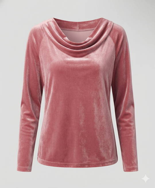 Elegantes Samtshirt Damen Lässig