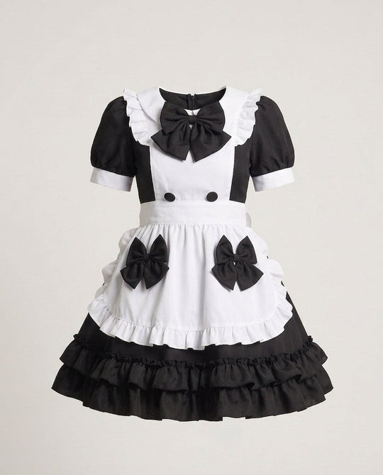 Damen verspieltes Rüschenkleid mit Schleifen und Kapuze Shop Nory