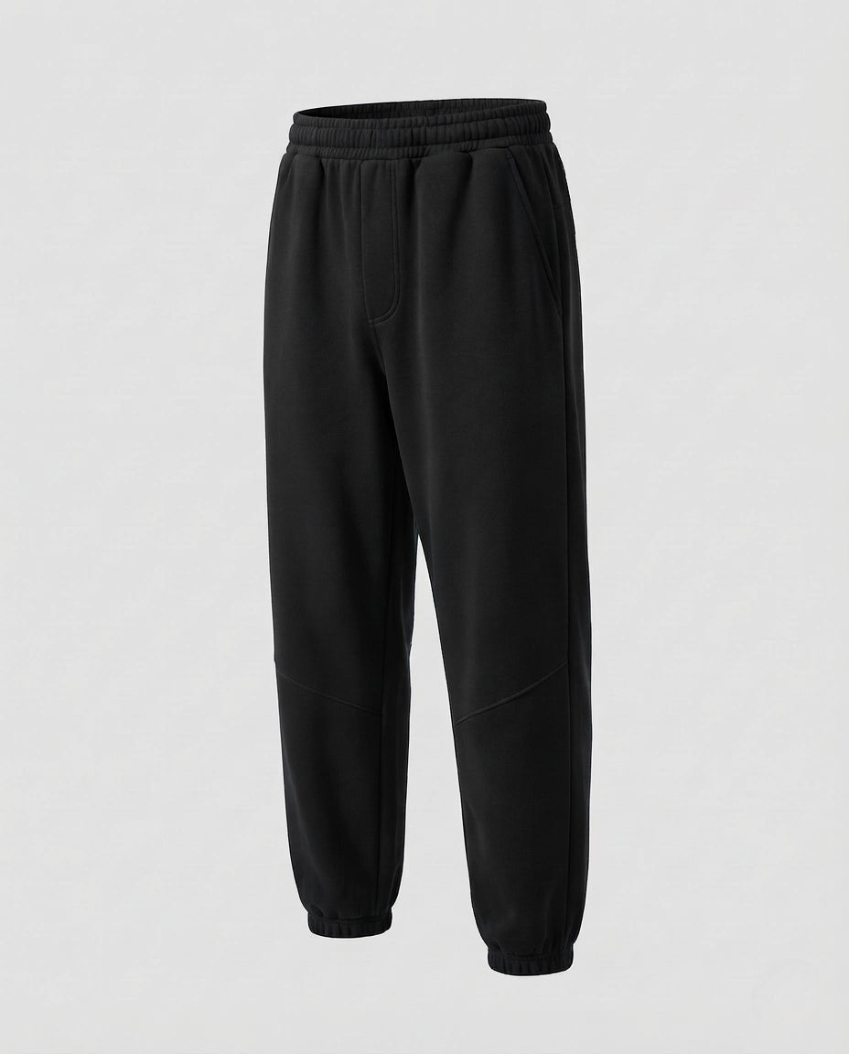 Männliche gepolsterte Fleece-Jogginghosen mit verstärkten Kniebereichen, elastischem Bund und Bündeln am Fuß Shop nory