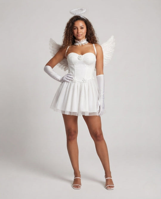 Damen Teufel Kostümkleid mit Flügeln und Accessoires Shop Nory
