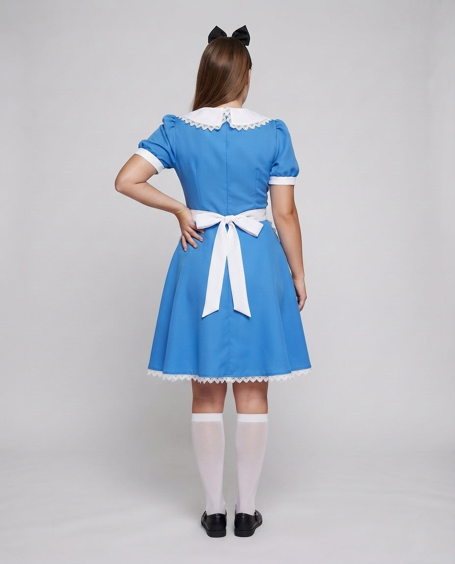 Damen Kostümkleid im Alice im Wunderland Stil mit Schürze Shop Nory