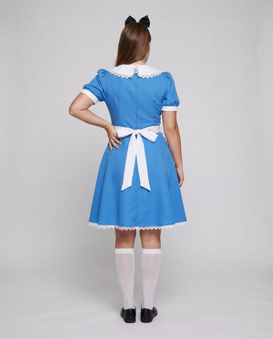 Damen Kostümkleid im Alice im Wunderland Stil mit Schürze Shop Nory