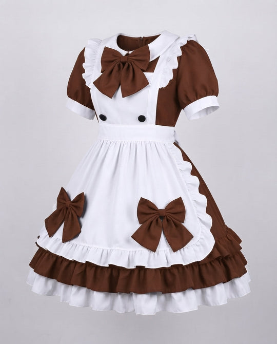 Damen verspieltes Kostümkleid mit Rüschen und Schleifen Shop Nory