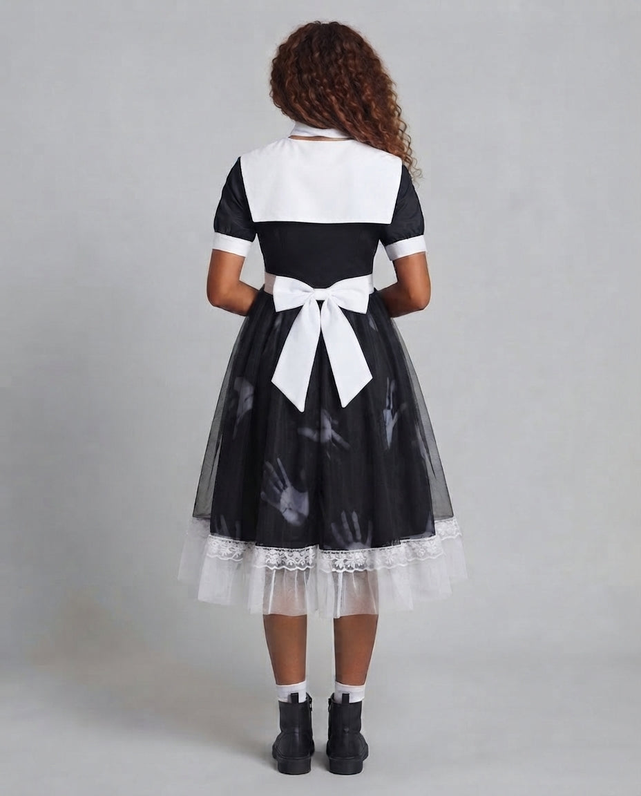 Damen Verspielt romantisches Kleid mit Schleifen und Rüschen Shop Nory
