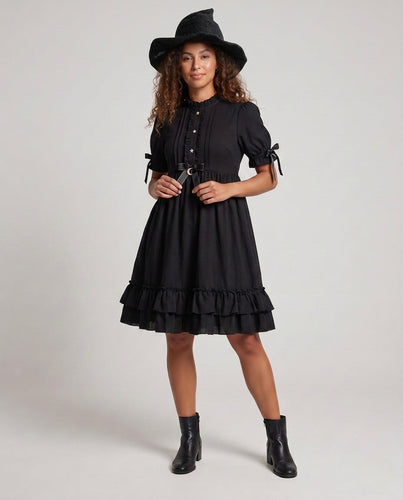 Damen verspieltes Rüschendetail Kleid Shop Nory