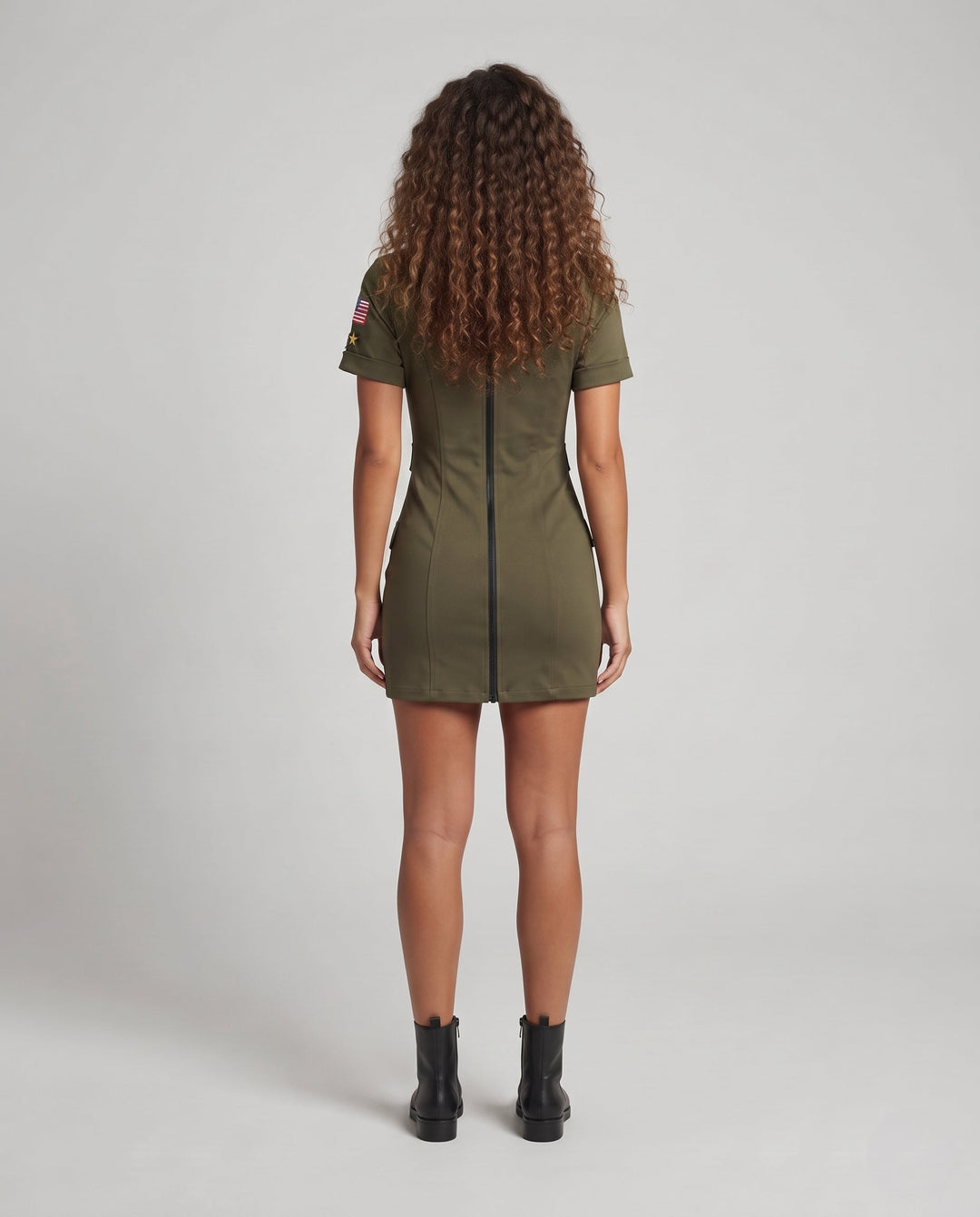 Frauen Camouflage Kleid mit Reißverschluss Shop Nory