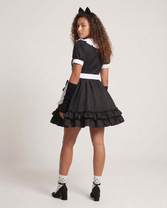 Damen verspieltes Rüschenkleid mit Schleifen und Kapuze Shop Nory