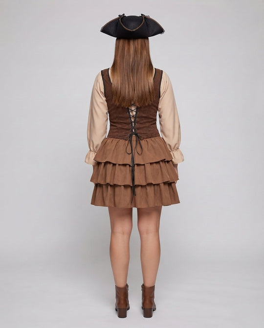 Damen Piratenkostüm mit stylischem Volant und eleganter Schnürung Shop Nory
