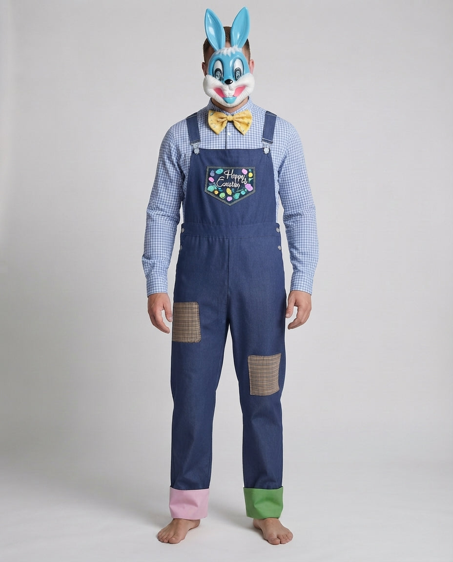 Herren Clownkostüm mit schickem Overall und lustigen Accessoires Shop Nory