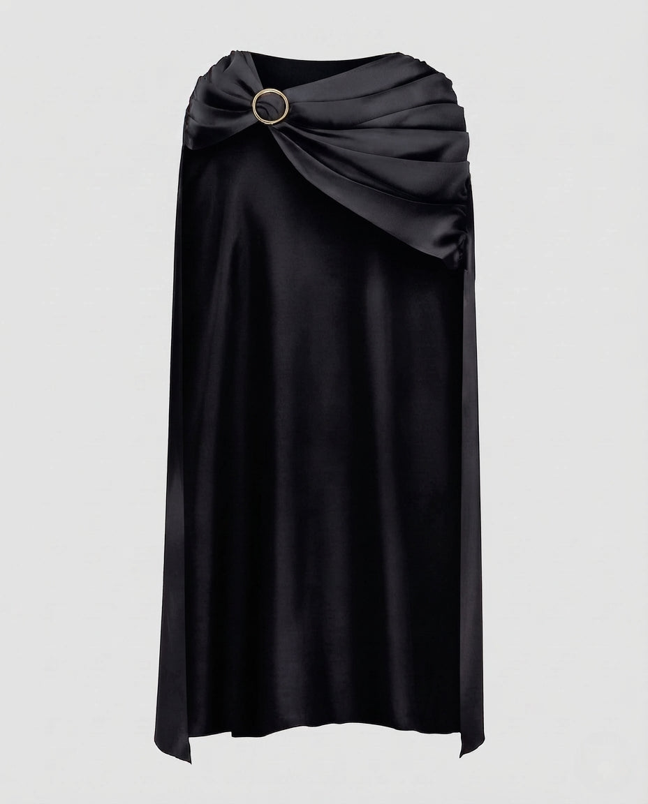 Damen eleganter Cape mit stilvollen Drapierungselementen Shop Nory