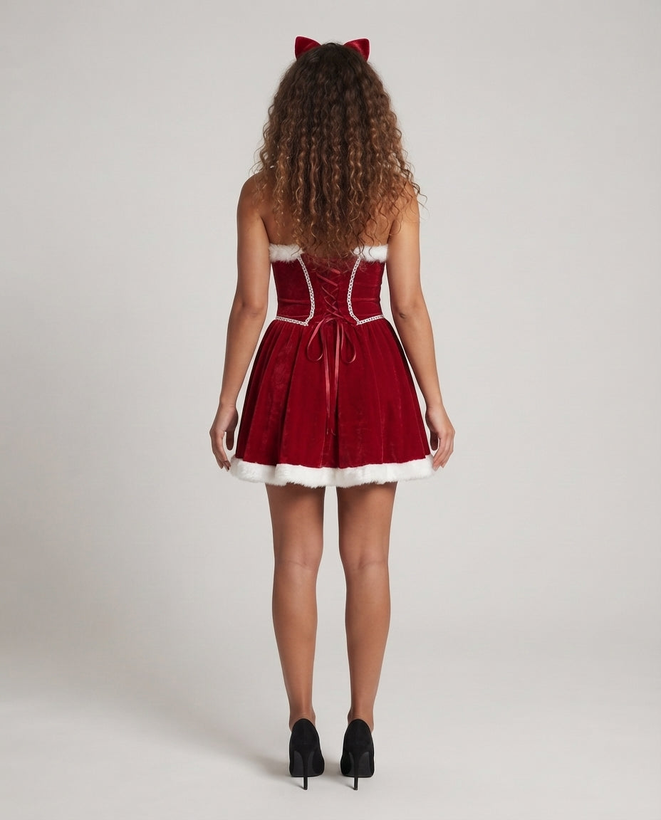 Damen Sexy Weihnachtskleid mit verspielten Details Shop Nory
